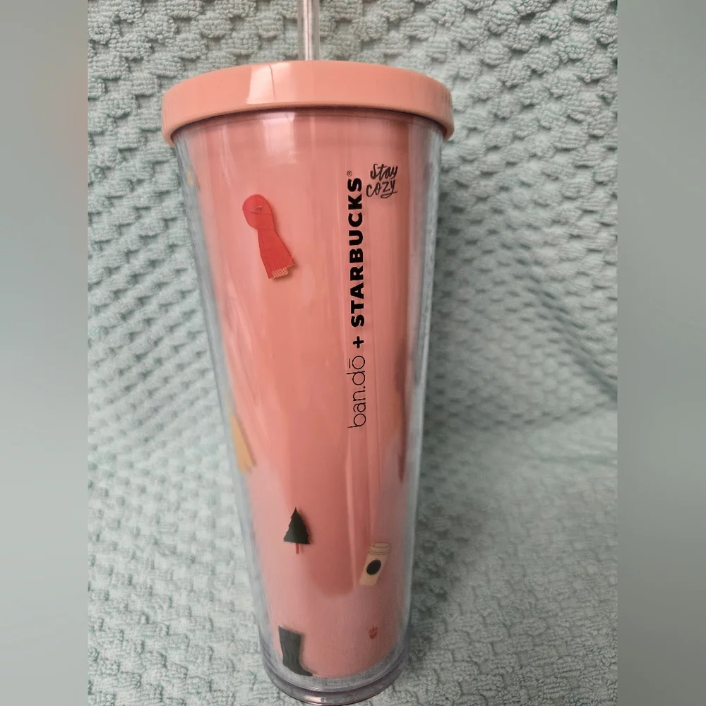 Starbucks Pink Sweater Weather Tumbler with Lid - Picture 2 of 4
